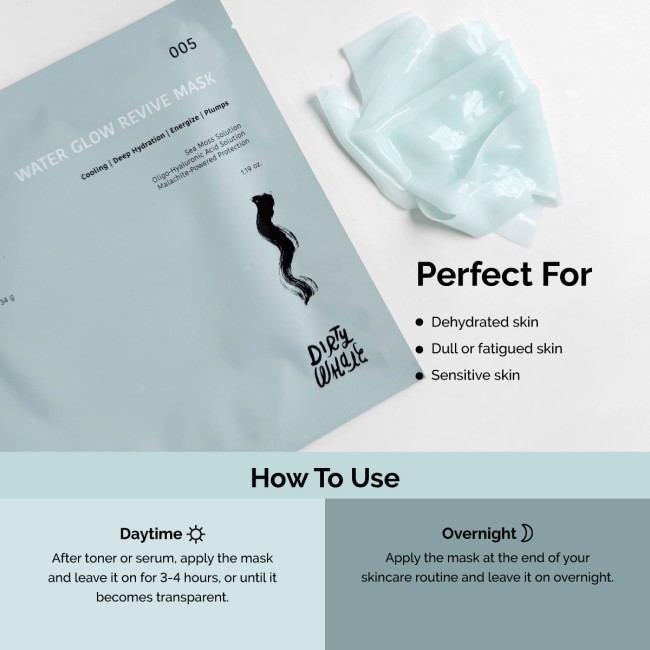 Dirty Whale Water Glow Revive Mask (Sheet Mask Packing)